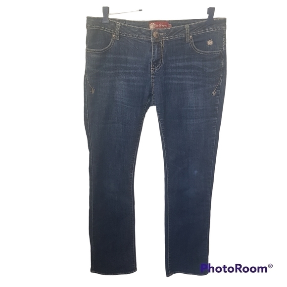 Apple Bottoms Midrise Straight Leg Blue Jeans - Picture 1 of 15